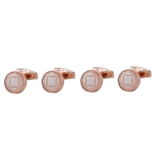 Beavorty 2 Paare Herren Manschettenknöpfe Roségold Ersatzknöpfe für Hemden Cufflinks für Hochzeiten und Festliche Anlässe Langlebig und von Beavorty