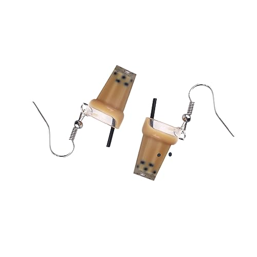 Beavorty 2 Paare Kreative Ohrringe im Milchtee Design Imitation Milchtee Ohrringe für Damen Perfektes Accessoire für Freunde und Familie von Beavorty
