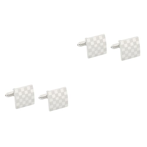 Beavorty 2 Paare Manschettenknöpfe Herren Quadratische Cufflinks für Business Hochzeiten Manschettenknöpfe für Männer Langlebiges Design Halt Stilvolle Accessoires für Besondere Anlässe von Beavorty