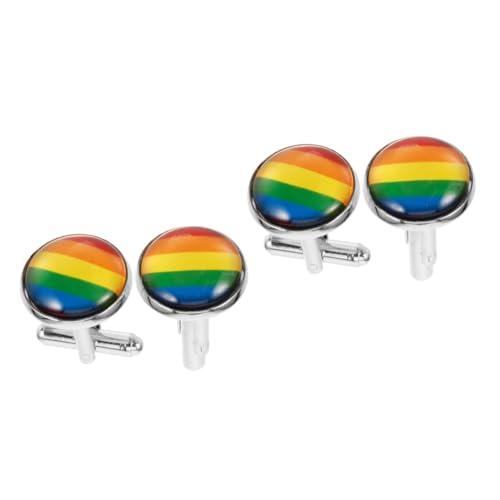 Beavorty 2 Paare Regenbogen-Manschettenknöpfe Männer ihn Smoking Ärmel Arm Anzug Manschettenknöpfe Zinklegierung Beavorty 2 Paare Regenbogen-Manschettenknöpfe Männer ihn Smoking Ärmel Arm Anzug Manschettenknöpfe Zinklegierung von Beavorty