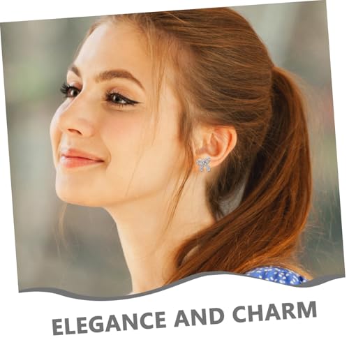 Beavorty 2 Paare Schleifen-ohrringe mit Funkelnden Kristallen Leichte und Elegante Bowknot Ohrstecker für Damen Silberne Modische Ohrschmuck für Alltag und Besondere Anlässe von Beavorty