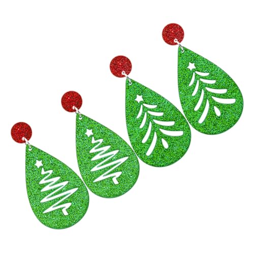 Beavorty 2 Paare Weihnachtsbaum Ohrhänger Hollow Drop Earrings mit Festlichem Design Hautfreundlich und Modisch für Damen Weihnachtsfeier und Alltagsschmuck von Beavorty