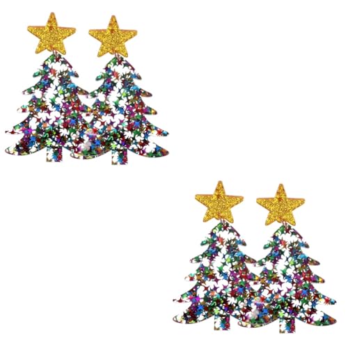 Beavorty 2 Paare Weihnachtsbaum Ohrstecker Damen Leichtes Schmuckfest Ohrringe Alltag Geschenkidee Weihnachten von Beavorty