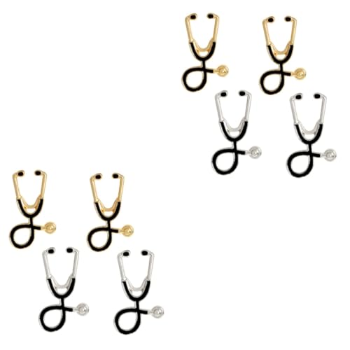 Beavorty 2 Packungen Cartoon Stethoscope Broschen für Kostüm Dekoration Goldene Silberne Pins von Beavorty