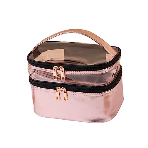 Beavorty 2 STK Handwaschbeutel Tragetaschen für Damen Handtasche Schminktasche durchsichtige Kosmetiktasche Aufbewahrungstaschen Make-up-Taschen Rosa Kosmetiktasche Reisetasche für Frauen von Beavorty