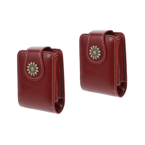 Beavorty 2 STK Mini-Kulturbeutel Taschenspiegel Handspiegel Kosmetiktasche Geldbörsen Tragetasche für Lippenstifte Tasche mit Spiegel klein Lippenstift Tasche Schminkspiegel Reisen von Beavorty