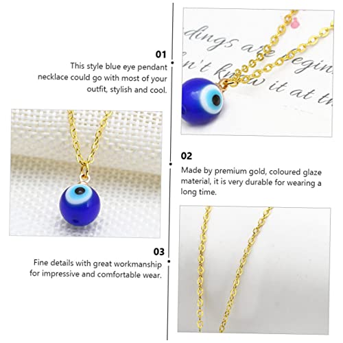 Beavorty 2 STÜCK Teiliges Halskette mit Vergoldung Kreativer Blauer Augen Anhänger Unisex gegen Negatives Statement Kette für Damen und Herren von Beavorty
