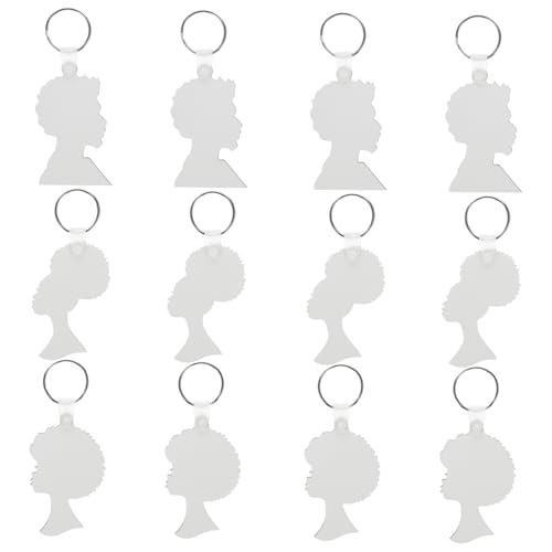 Beavorty 2 Sätze Afro Schlüsselanhänger Blanko Für Sublimation Diy Bastelbedarf Hitzetransfer Schlüsselketten Für Kreative Designs 12 Stück * 2 von Beavorty