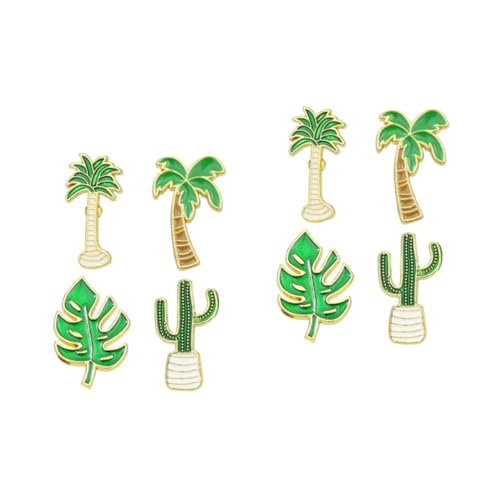 Beavorty 2 Sätze Cartoon Pflanzen Broschen Sukkulente Kokospalme Monstera Anstecknadeln für Kleidung für Frauen von Beavorty