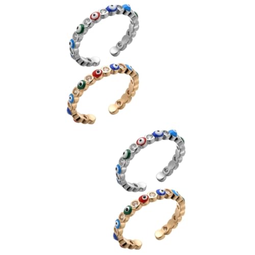 Beavorty 2 Sätze Evil Eye Ring Verstellbarer Finger Ring Für Damen Und Mädchen Minimalistischer Schmuck Gold Und Silber Wahl Für Und Stil 2 Stück * 2 von Beavorty
