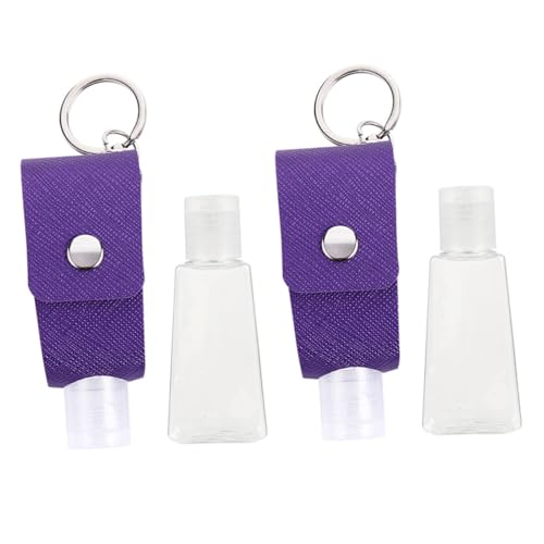 Beavorty 2 Sätze Flaschenset Küchenseifenspender Kinder Leere Reiseflasche Wiederverwendbare Flaschen Mit Klappverschluss Handreinigerhalter Für Kinder Pu Violett Leere Flasche Metall von Beavorty