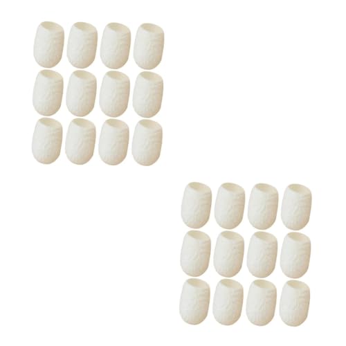 Beavorty 2 Sätze Kokon-fingerbett Reinigungsschwamm Mini-make-up-tücher Peeling-gesichtspads Make-up-entferner-balsam Peeling-bürstengesicht Gesichtsdampfer Weiß Die Seide 30 Stück * 2 von Beavorty