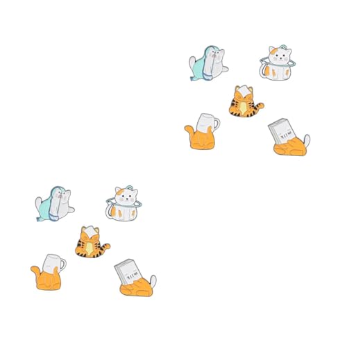 Beavorty 2 Sätze Kreative Cartoon Tierbroschen Anstecknadeln Für Damen Lustige Katzen Tiger Designs Jacken Taschen Hüte Einzigartige Modeaccessoires 5 Stück * 2 von Beavorty