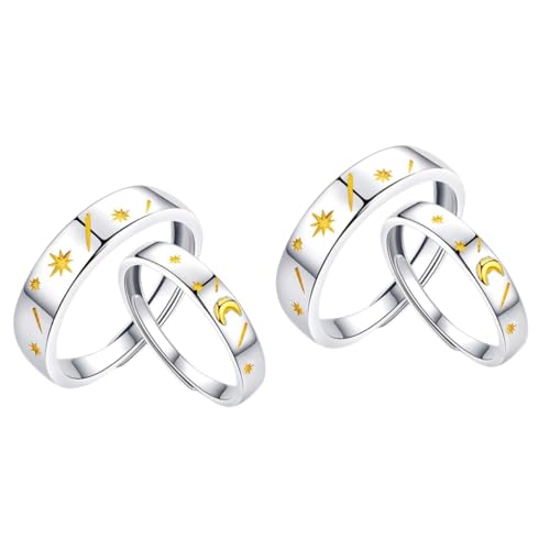 Beavorty 2 Sätze Romantische Finger Ringe Für Verstellbare Stern Designs Teiliges Für Valentinstag Jubiläen Langlebig Perfektes Für Ihre Liebsten 2 Stück * 2 von Beavorty