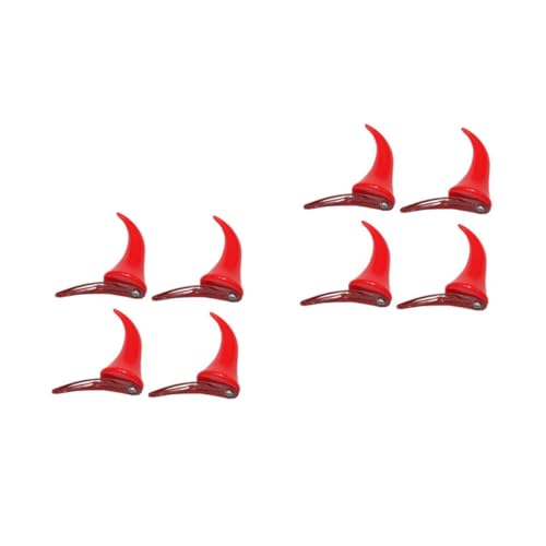 Beavorty 2 Sätze Rotes Ox Horn Haarspangen Set Teilig Teufelshorn Kopfschmuck Halloween Haarschmuck für Mädchen und Frauen Glatte Verarbeitung Sicher und Modisch von Beavorty