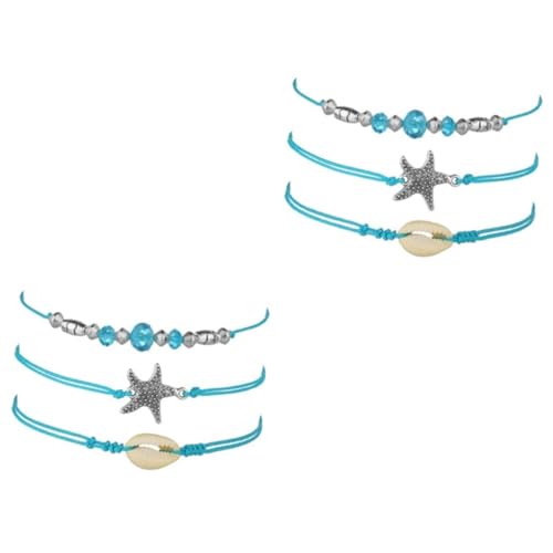 Beavorty 2 Sätze Teiliges Boho Fußkettchen Mit Blauen Perlen Elegantes Knöchel Armband Für Damen Verstellbare Fußkette Für Verschiedene Anlässe 3 Stücke * 2 von Beavorty