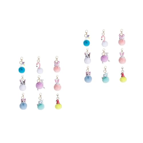 Beavorty 2 Sätze Teiliges Flauschige Schlüsselanhänger Pompons Dekorative Keychain Pendants Für Autoschlüssel Handtaschen Rucksäcke Hochwertigem Plüschmaterial Vielseitig 9 Stücke * 2 von Beavorty