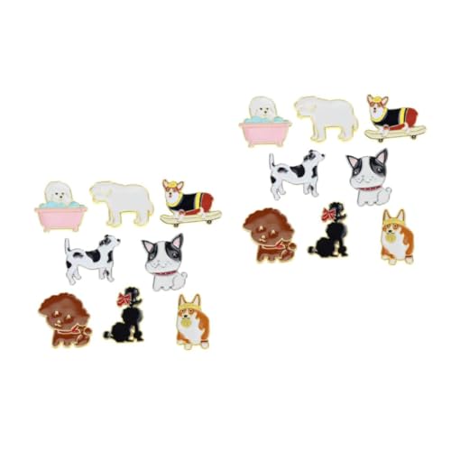 Beavorty 2 Sätze Teiliges Niedlicher Hundebroschen Anstecknadeln Für Kleidung Taschen Schals Hüte Kreative Designs Für Tierliebende Frauen 8 Stück * 2 von Beavorty