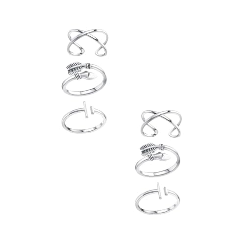 Beavorty 2 Sätze Teiliges Verstellbarer Offener Ring Für Damen Delikater Fingerring Schmuck Für Besondere Anlässe Persönliches Für Freunde Familie 3 Stücke * 2 von Beavorty