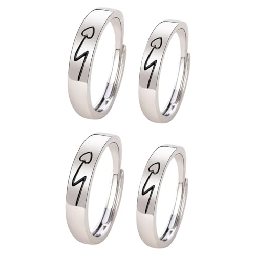 Beavorty 2 Sätze Verstellbare Freundschaftsringe Für Finger Ringe Für Valentinstag Hochzeit 2 Stück * 2 von Beavorty