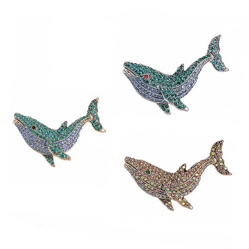 Beavorty 2 Sätze Wale Brosche Mit Kristallen Kreative Legierungs Anstecknadel Niedlicher Eleganter Kleidungshinweis Für Damen Für Besondere Anlässe 3 Stücke * 2 von Beavorty