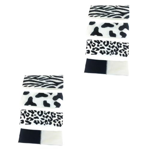 Beavorty Gesicht 2 Sets 4 Stück Schwarz-Weiß Gestricktes Stirnband Handtuch-Stirnband Schwarzes Waschlappen-Stirnband Kosmetische Schwarze Outfits Strickkleidung Weiße Bandanas Schöner von Beavorty