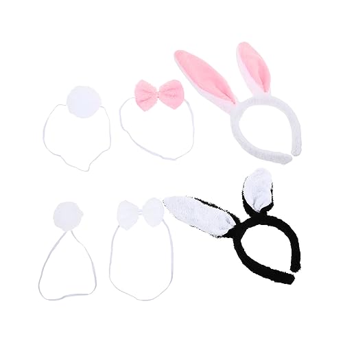 Beavorty 2 Sätze Hasenohren Gesetzt Tierisches Ohr Plüsch Hasenohren Stirnband Tier-cosplay-stirnband Osterhasen-outfit Osterparty-stirnband Stirnband Mit Tierohren Haar Halsband Kind Stoff von Beavorty