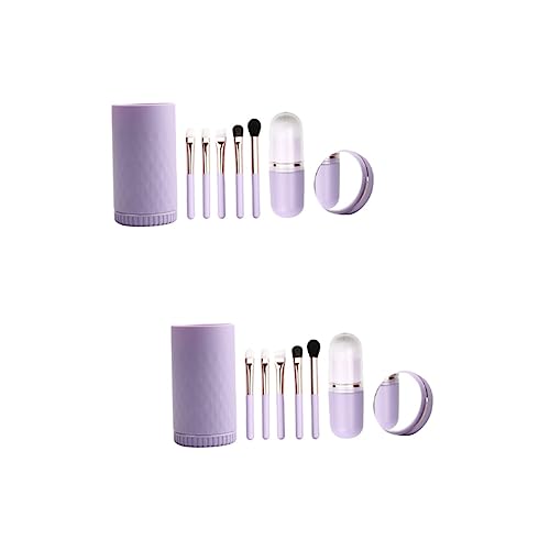 Beavorty 2 Sätze Make-up-pinsel-set Mini Schillernde Make-up-pinsel Abdeckung Für Make-up-pinsel Bürstenhalter Mit Deckel Pinsel Für Make-up Rundbürste Wolle Gesicht Reisen Lippenbürste von Beavorty