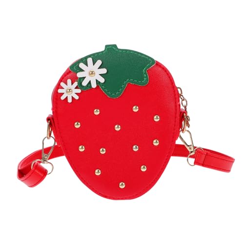 Beavorty 2 Stck Umhängetasche Erdbeer Design Kleine Satchel Geldbörse Weiches Langlebiges Material Praktisch für Mädchen Alltag und Rot von Beavorty