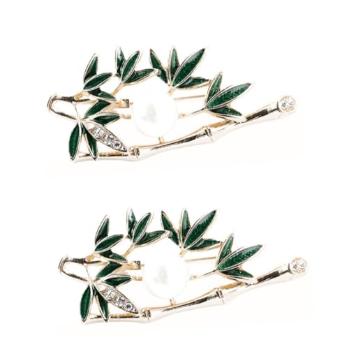 Beavorty 2 Stck. Bamboo Pearl Brosche für Frauen Anstecknadel mit Stilvollem Design Dekorieren von Kleidung Taschen Schals von Beavorty