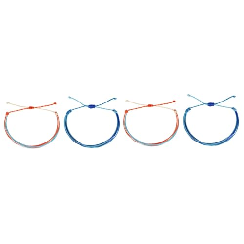 Beavorty 2 Stck. Bohemian Fußkette Handgefertigte Verstellbare Anklett im Folk mit Perlen Wasserdichte Wachsschnur Sommer Freizeitaktivitäten von Beavorty