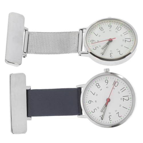 Beavorty 2stücke -taschenuhr Für Damen Und Herren Metall-krankenschwesteruhr Tragbare Arztuhr Dekorative Uhr Aus Metall Praktische Krankenschwesteruhr Kompakte Taschenuhr Für Mediziner von Beavorty
