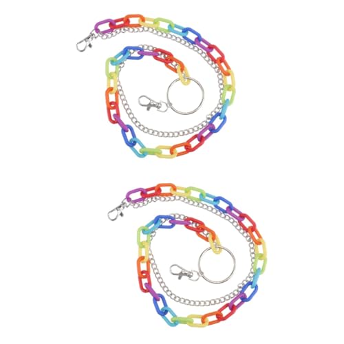 Beavorty 2 Stck. Hosenkette Damen Regenbogen Waist Chain Modisches Accessoire für Jeans und Outfits Stilvolle Taillenkette für Partys und Alltag Einzigartige Geschenkidee für Freunde und von Beavorty