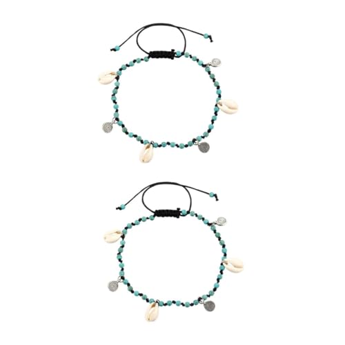 Beavorty 2 Stck. Retro Fußkettchen mit Muscheln Kreatives Boho Fußschmuck für Damen Verstellbar Stilvolle Knöchelketten für Sommer Einzigartiges Design für Frauen von Beavorty