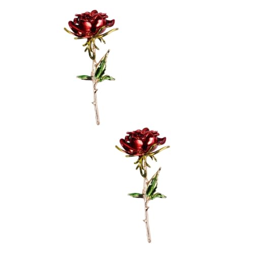 Beavorty 2 Stck. Rosenbrosche abstecknadeln für valentinstag miederwaren Brosche Schmuck broschen für kleidung Roman Kleidung Manschettenknopf Schmuckzubehör Legierung rot von Beavorty