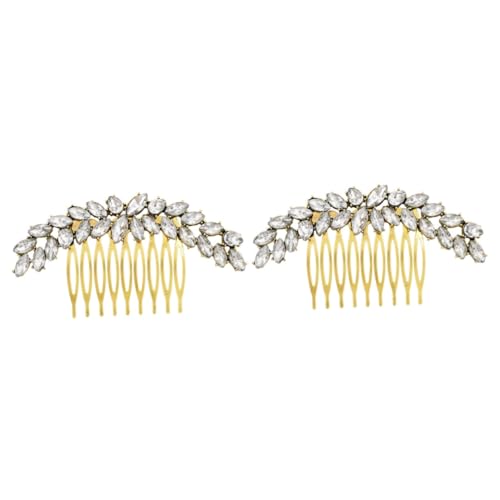 Beavorty 2 Stk Kamm Haarspangen Aus Metall Haarkämme Für Frauen Hochzeit Haarspangen Für Haarschmuck Aus Strass Hochzeit Haarbrosche Perle Haare Hoch Braut Legierung Strass Hochzeitskleid von Beavorty