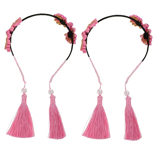 Beavorty 2 Stk Stirnband im Ethno-Stil baby haargummi Boho-Kopftuch Blumenmädchen Haarspange Böhmische Kopfkette Baby Mädchen Kopf verbeugt Haarnadeln mit japanischen Quasten Kopf Kinder von Beavorty