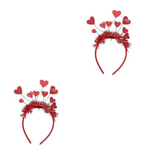 Beavorty 2 Stk valentinstag stirnband rote Kopfkissen in Liebesform Hochzeit Herz Stirnband Tiara Make-up-Stirnband kreativer Kopfschmuck Valentinstag Haarschmuck behaart schmücken Schal von Beavorty
