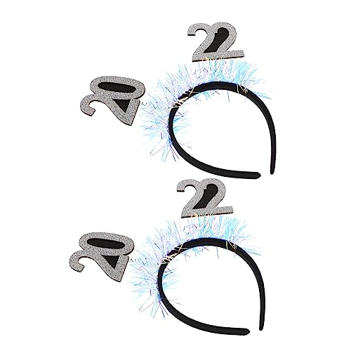 Beavorty Einzigartiges Neujahrs-stirnband-set 2022 Headpin Weihnachten Neuheit Haarteil von Beavorty