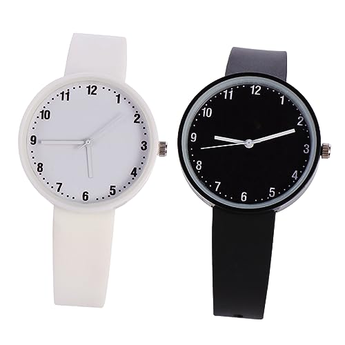 Beavorty 2stücke Damenarmbanduhr Armbanduhr Für Mädchen Mit Mineralglas Zifferblattfenster Und Silikonarmband Für Studenten von Beavorty