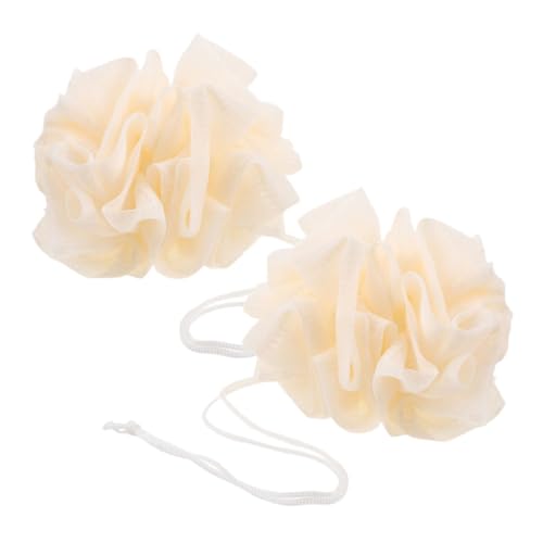 Beavorty 2 Stück Badetuch Doppelseitiger Seifenbadkugel Tragbares Peeling Ball Duschseifenschoner Körperwäscher-tuch Doppelseitiger Duschball Duschtuch Für Den Körper Sport Beige von Beavorty