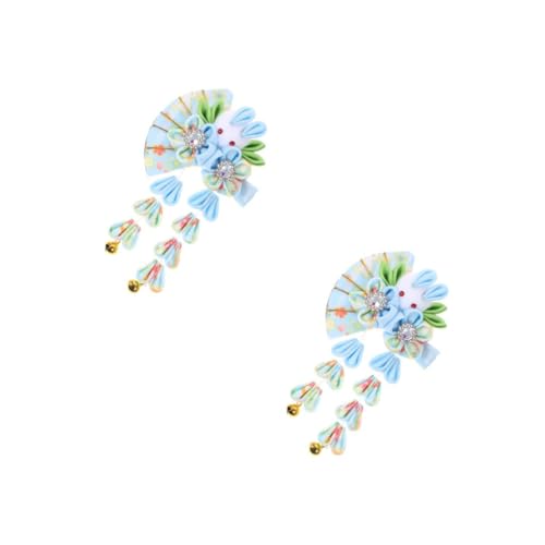 Beavorty 2 Stück Blumen Haarnadel mit Quaste Niedlicher Kaninchen Clip Hanfu Haarschmuck für Frauen Leichter Stoffblumen Haarclip Eleganter Haarschmuck für Hochzeiten und von Beavorty