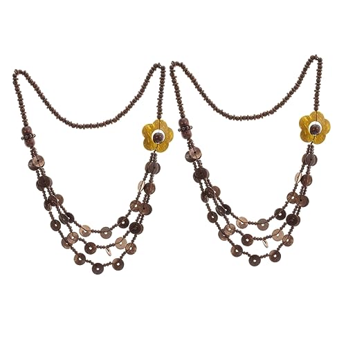 Beavorty 2 Stück Bohemian Halskette mit Holzperlen Teiliges Ethnisches Design Handgefertigte Schmuckstücke für Frauen Ergänzung für Strandoutfits Besondere Anlässe von Beavorty