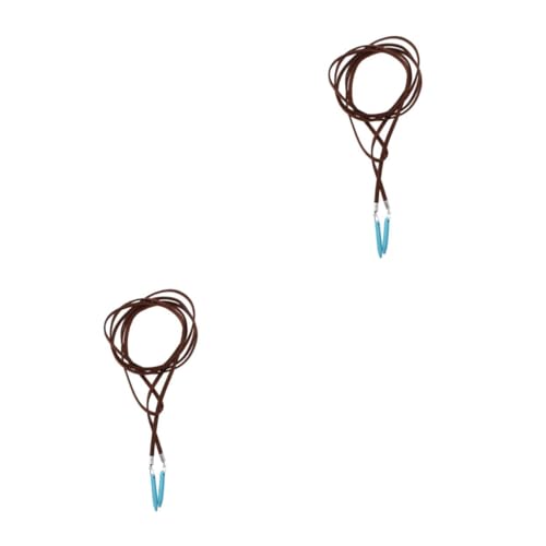 Beavorty 2 Stück Boho Lange Kette mit Natürlichem Türkisanhänger Handgefertigter Stil Modisches Schmuckgeschenk für Damen Geeignet für Alltag Festivals und Besondere Anlässe von Beavorty