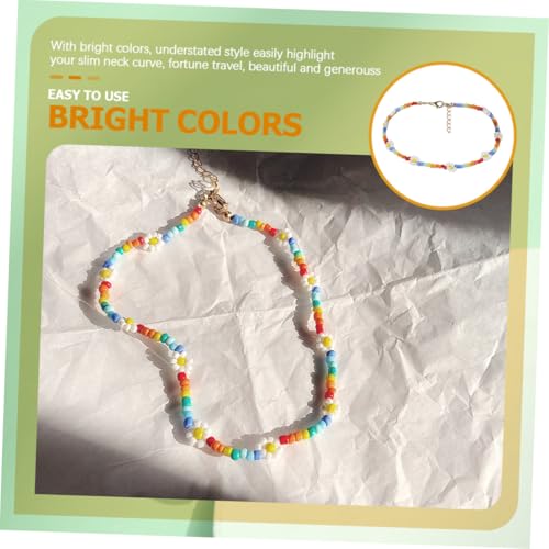 Beavorty 2 Stück Boho Perlenkette Damen Bunte Handgefertigte Statement Halsketten Leichte Choker Passend für Sommerpartys Strandoutfits und Vielseitige Styles von Beavorty