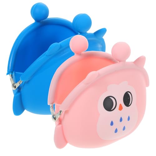 Beavorty 2 Stück Cartoon Münzbeutel Niedliche Silikon Geldbörse für Frauen Praktisch für Schule Reisen von Beavorty