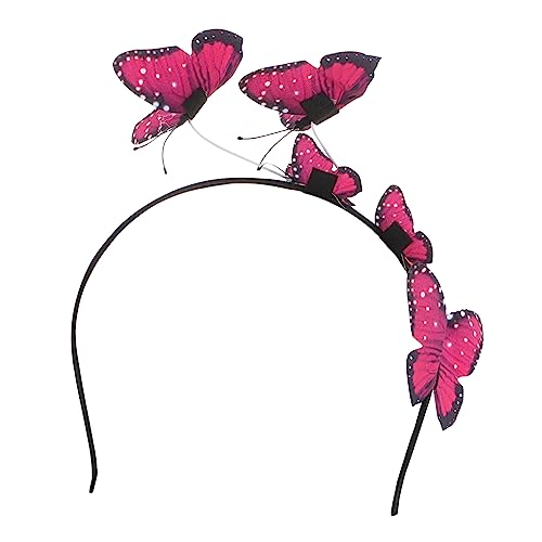 Beavorty 2 Stk Schmetterlings-kopfbedeckungen Feenkostüm Damen Hochzeit Haarband Haarschmuck Braut Stirnband Glitzer-fascinator Tea-party-stirnband Klappe Hut Frau Strand von Beavorty