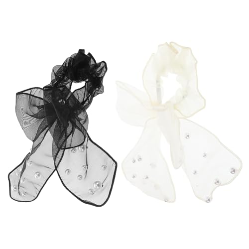 Beavorty 2 Stück Haargummis Mit Schleife Und Perlen Hochelastisch Für Dickes Und Dünnes Haar Modisches Haar Accessoire Für Frauen Für Partys Und Alltag von Beavorty