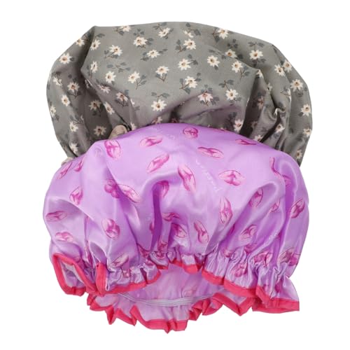 Beavorty 2st Duschhaube Kopftuch Aus Seide Teller Muschel Kopfbandagen Für Damen Nachthut Aufbewahrungsbox Flaschen Baby Satin-turban Damen Badehut Haar Nachtmütze Futter Peva Fräulein von Beavorty