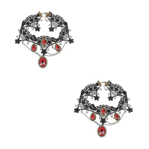 Beavorty 2 Stück Einstellbare Vintage Spitzen Choker Halskette mit Gothik Schmuck und Strasssteinen Halloween Cosplay Accessoire für Frauen Punk Festival Karneval Schmuck Beavorty 2 Stück Einstellbare Vintage Spitzen Choker Halskette mit Gothik Schmuck und Strasssteinen Halloween Cosplay Accessoire für Frauen Punk Festival Karneval Schmuck von Beavorty